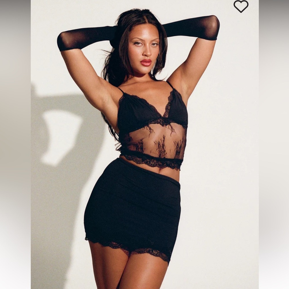 Princess Polly Kairi Lace Set Black sexy size 8 medium NWOT